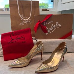 Anjalina 85 patent gold pumps Christian Louboutin
